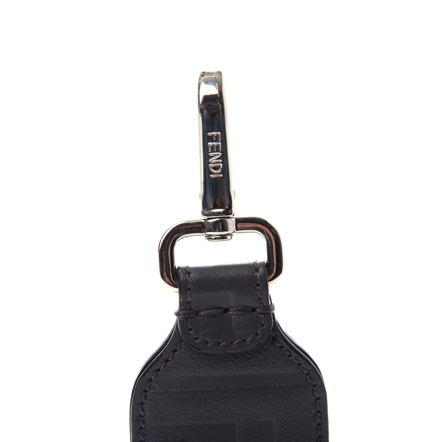Fendi Nappa FF Embossed Key Ring Dark Grey 3 of 3