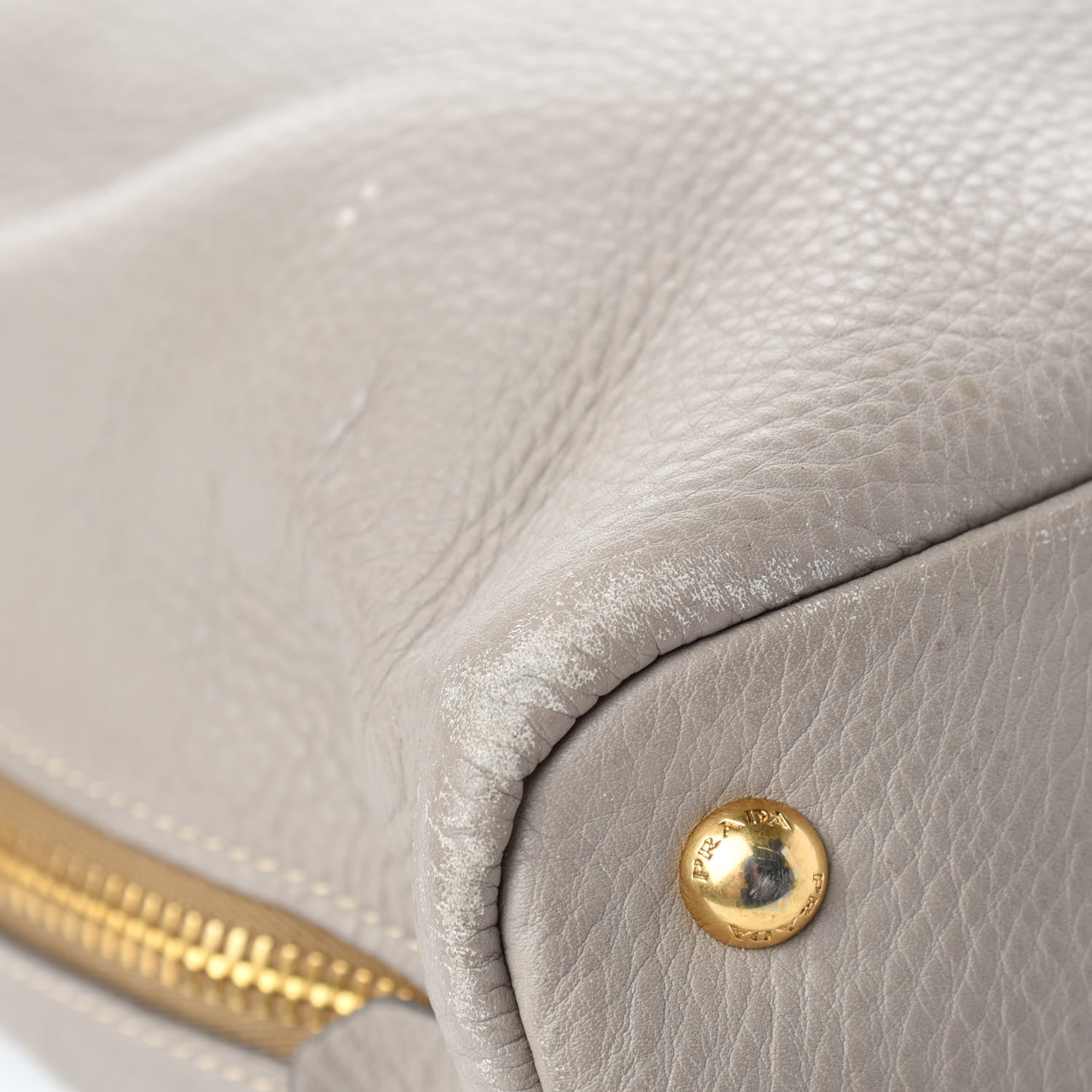 Prada Vitello Daino Side Zip Tote Pomice 8 of 27
