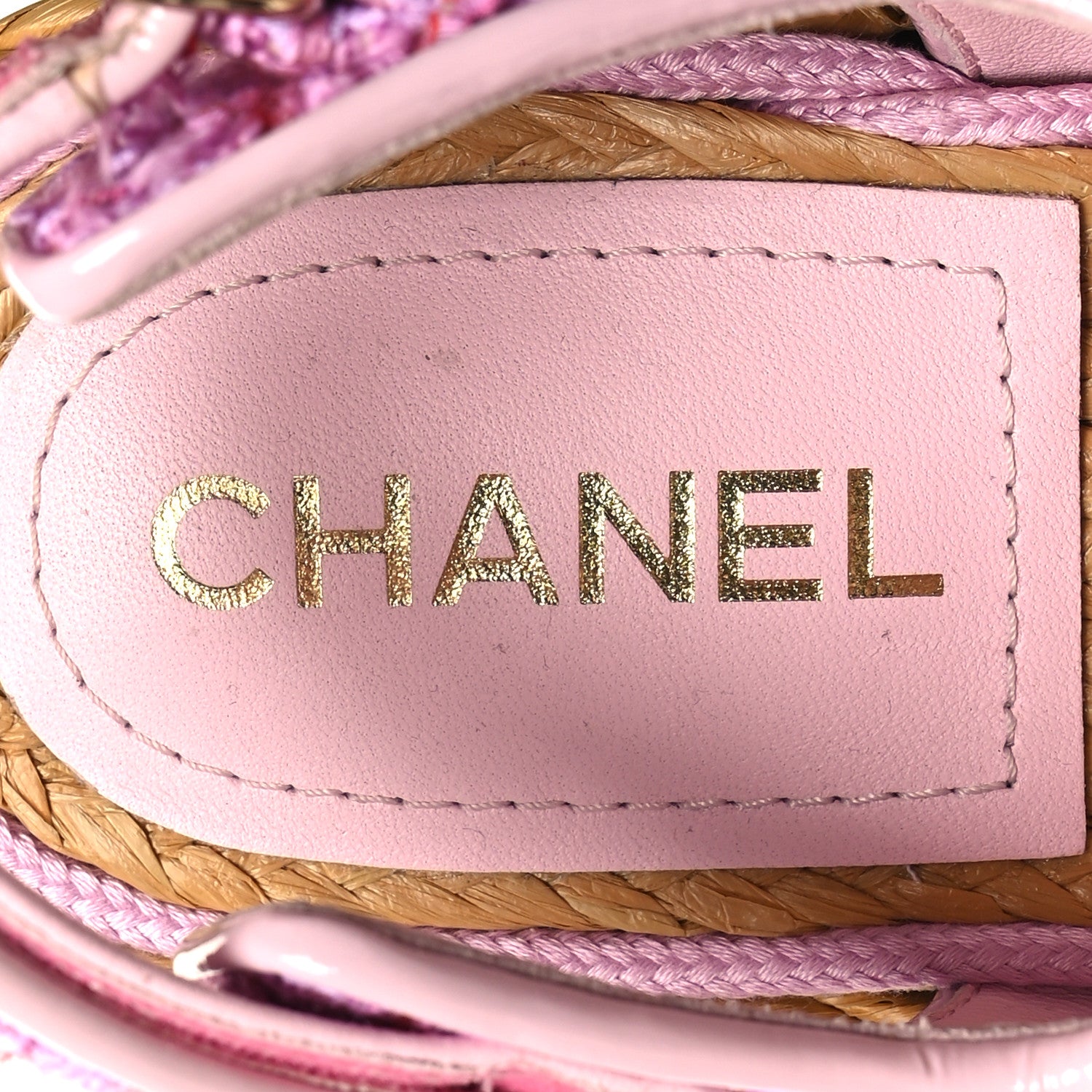 Chanel Tweed Lambskin Velcro Dad Sandals 39 Pink Multicolor 8 of 9