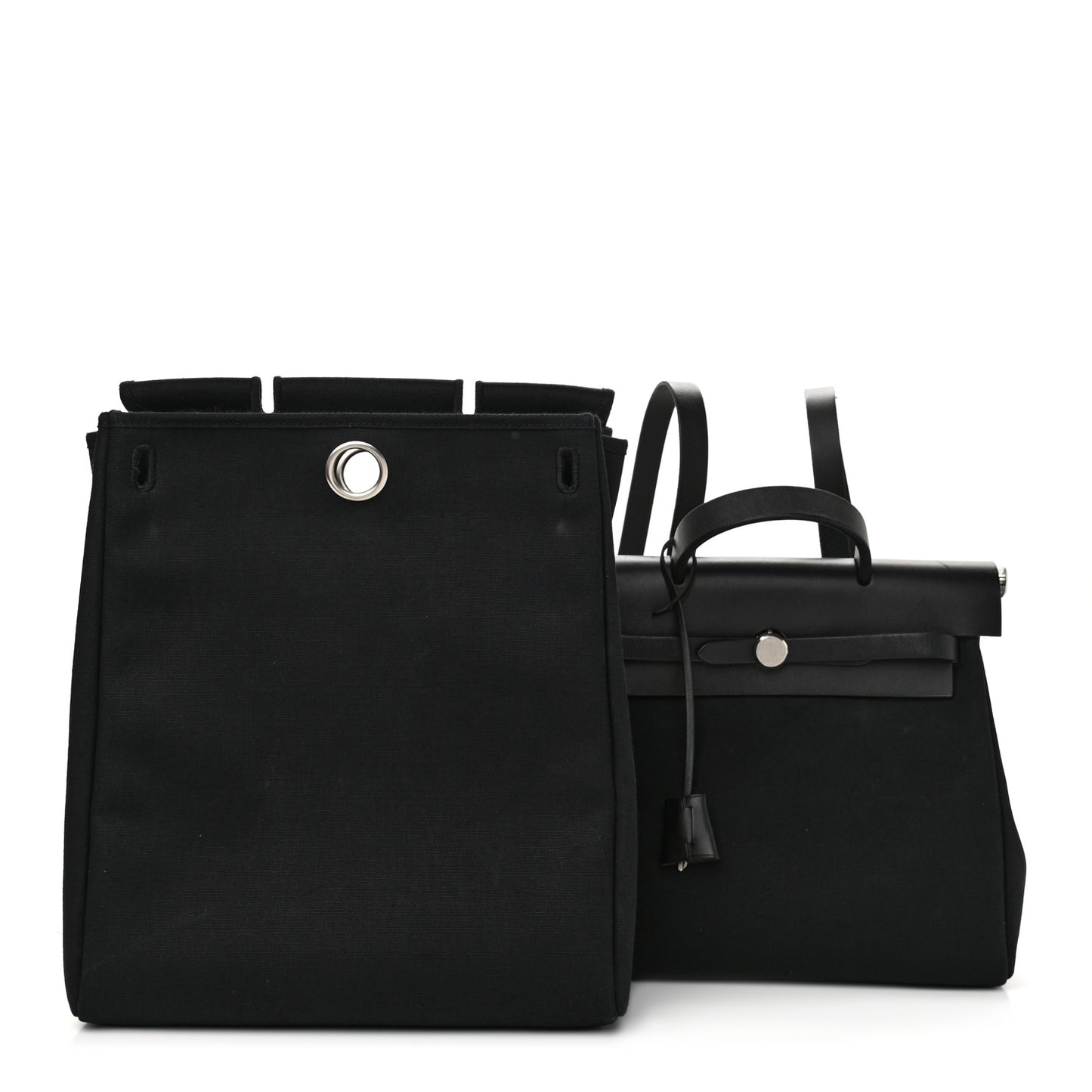 Toile Vache Calfskin Herbag 30 PM Backpack Black