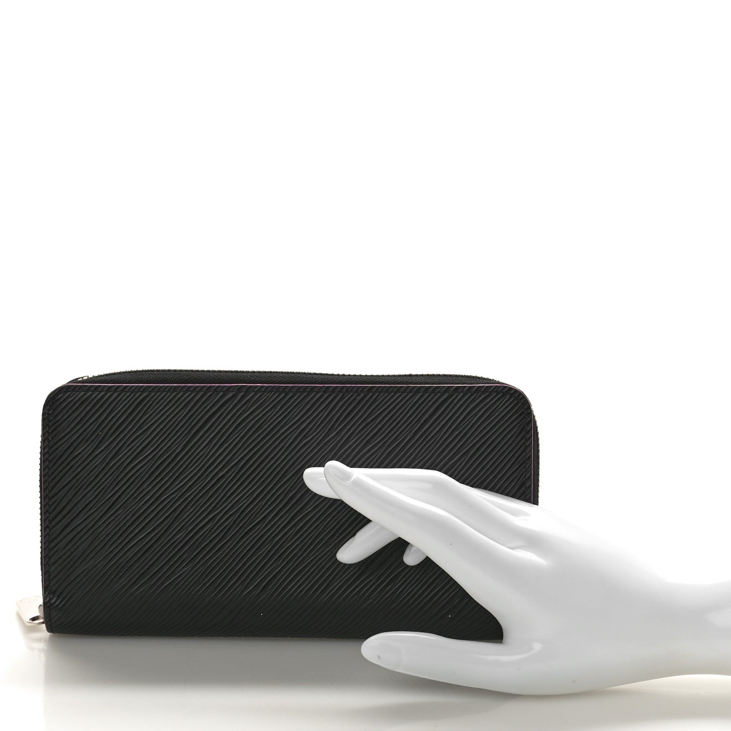 Epi Zippy Wallet Black Hot Pink