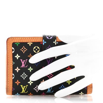 Louis Vuitton Monogram Multicolor French Purse Wallet Black 2 of 11