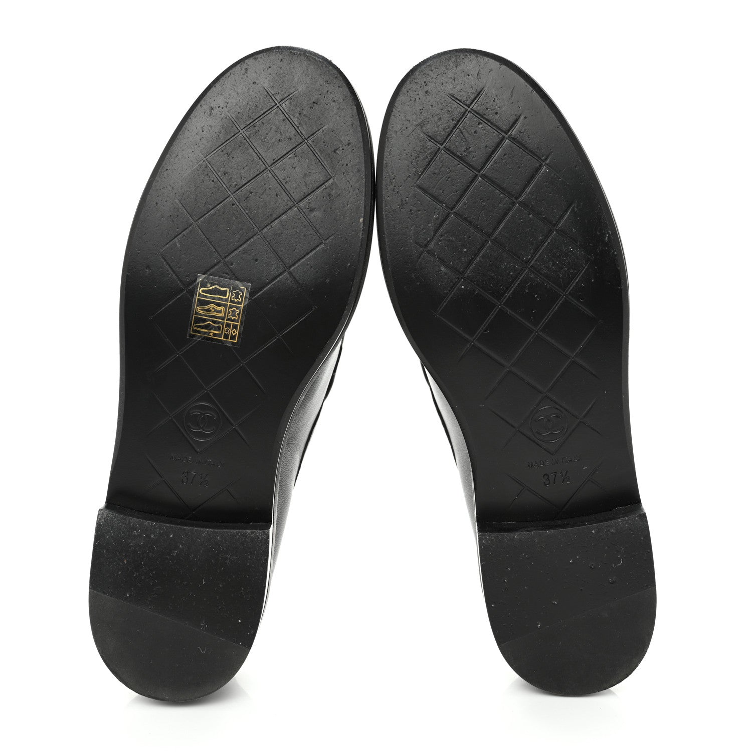 Chanel Lambskin Quilted CC Turnlock Loafers 37.5 Black 5 of 11
