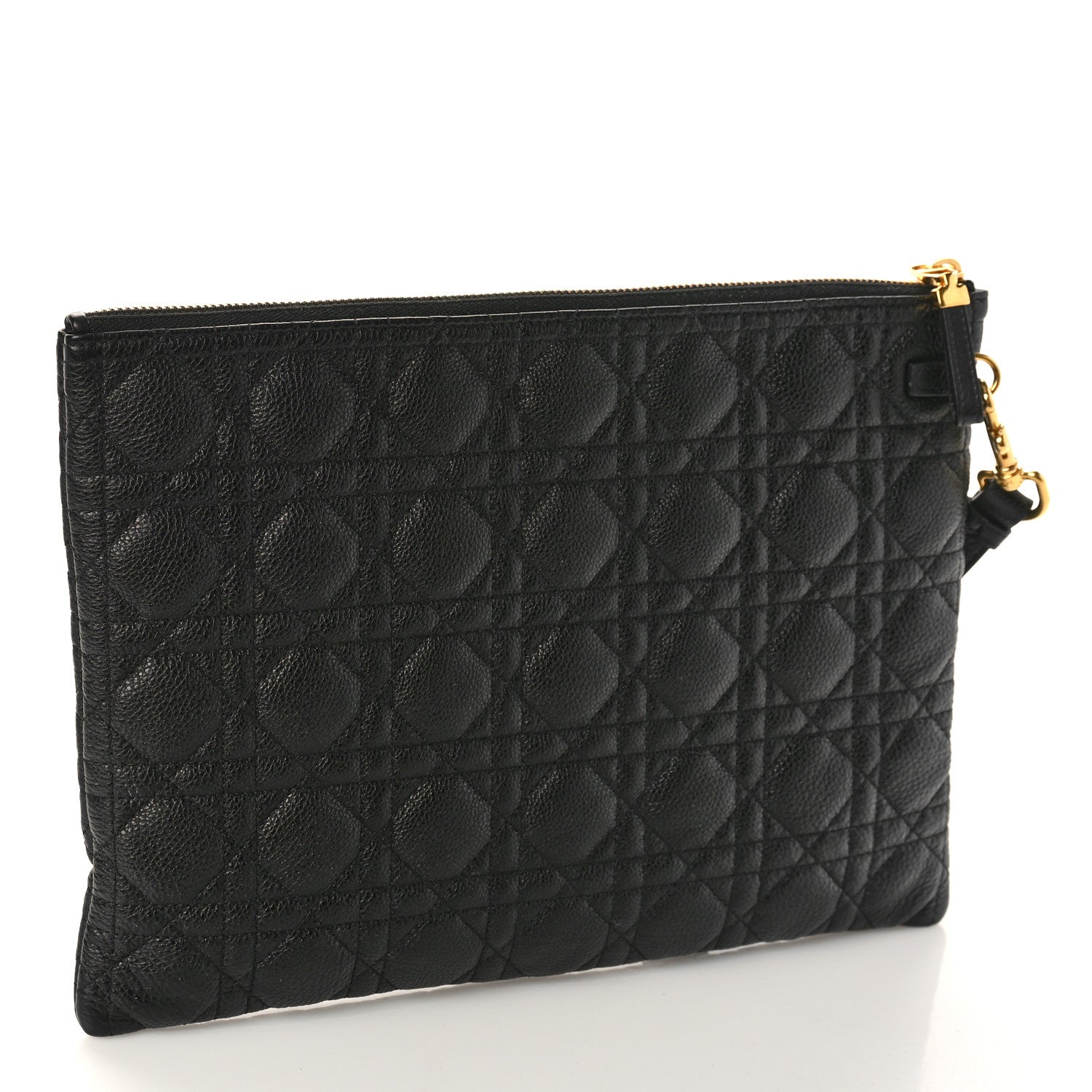 Christian Dior Supple Calfskin Cannage Large Caro Daily Pouch Black 3 of 8