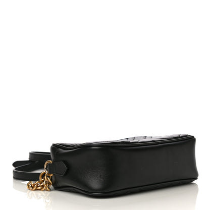 Gucci Calfskin Matelasse Small GG Marmont Chain Shoulder Bag Black 4 of 22