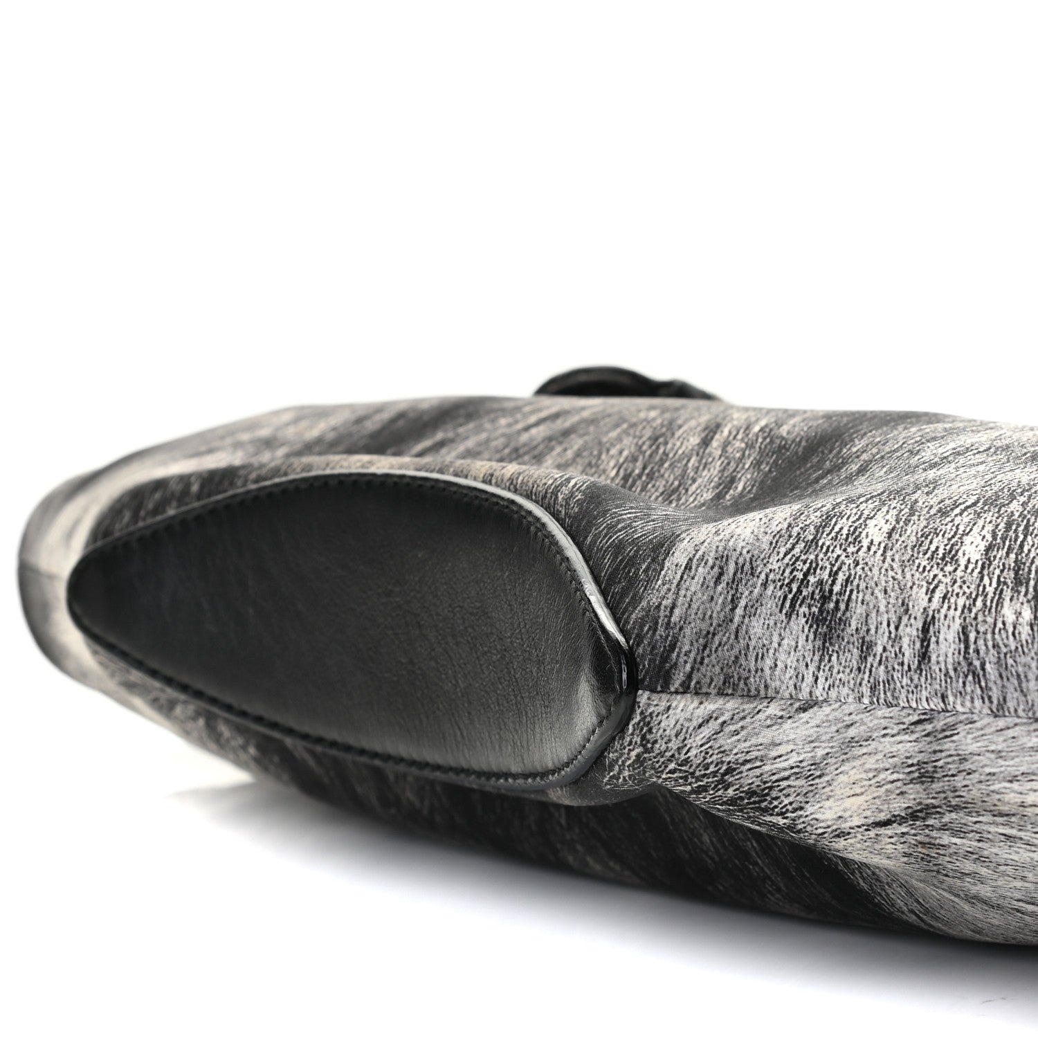 Alexander McQueen Silk Fur Print De Manta Clutch Black Grey 10 of 10