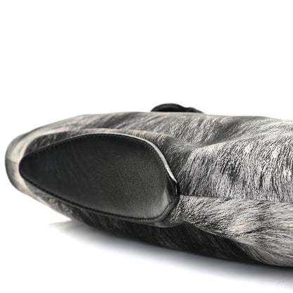 Alexander McQueen Silk Fur Print De Manta Clutch Black Grey 10 of 10