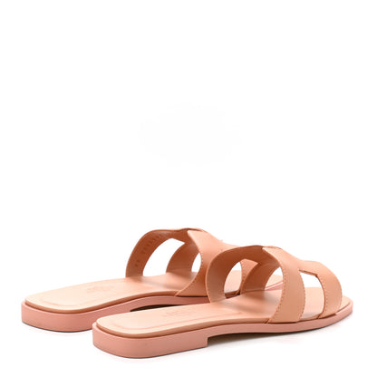 Hermes Box Calfskin Oran Sandals 37 Granit Rose 4 of 9