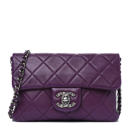 Chanel Lambskin Quilted Mini Mineral Nights Flap Crossbody Bag Purple 1 of 4