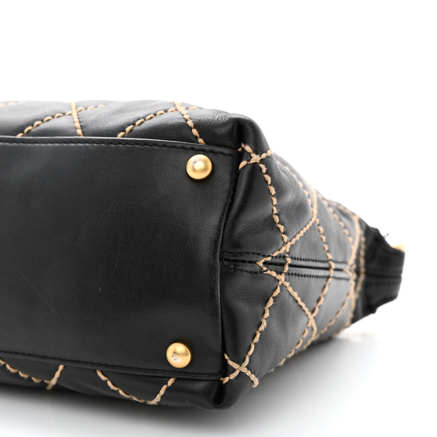 Calfskin Wild Stitch Hobo Black