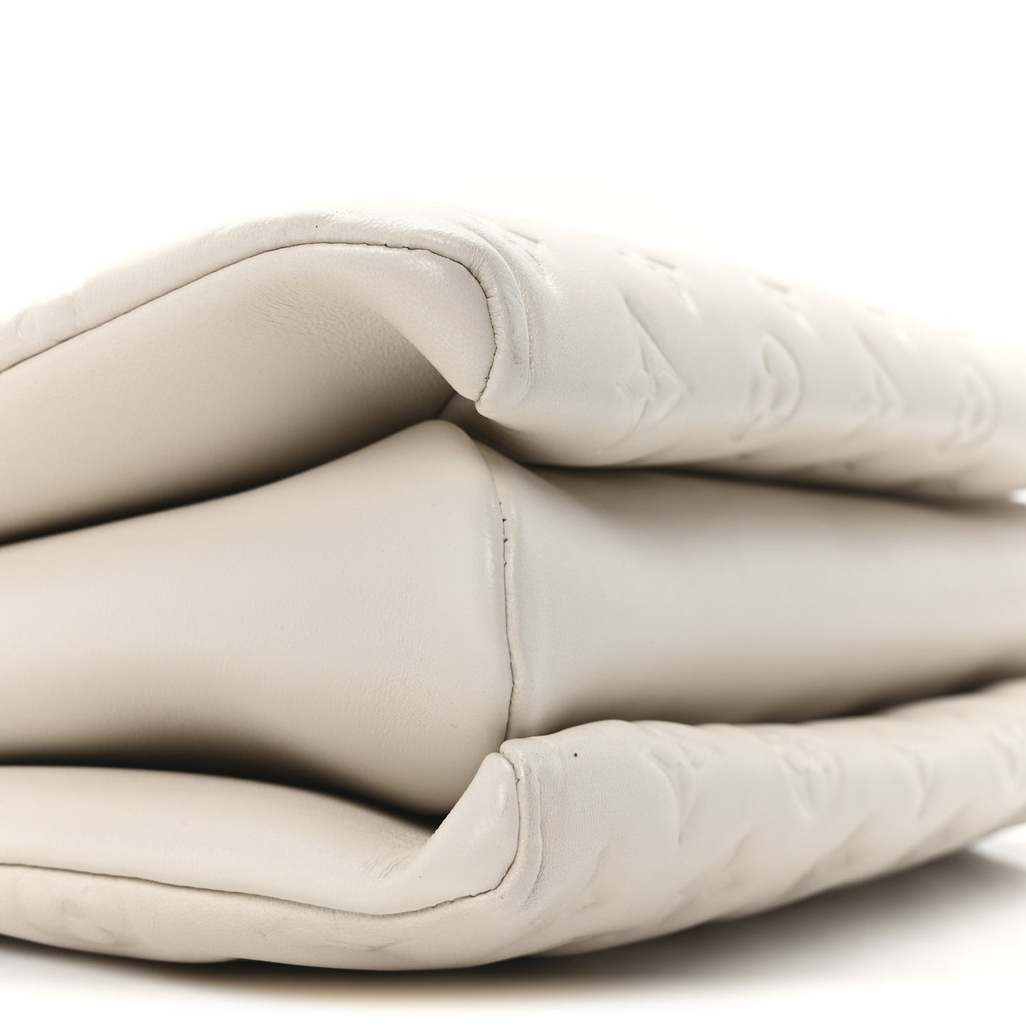 Lambskin Embossed Monogram Coussin PM Beige Cream
