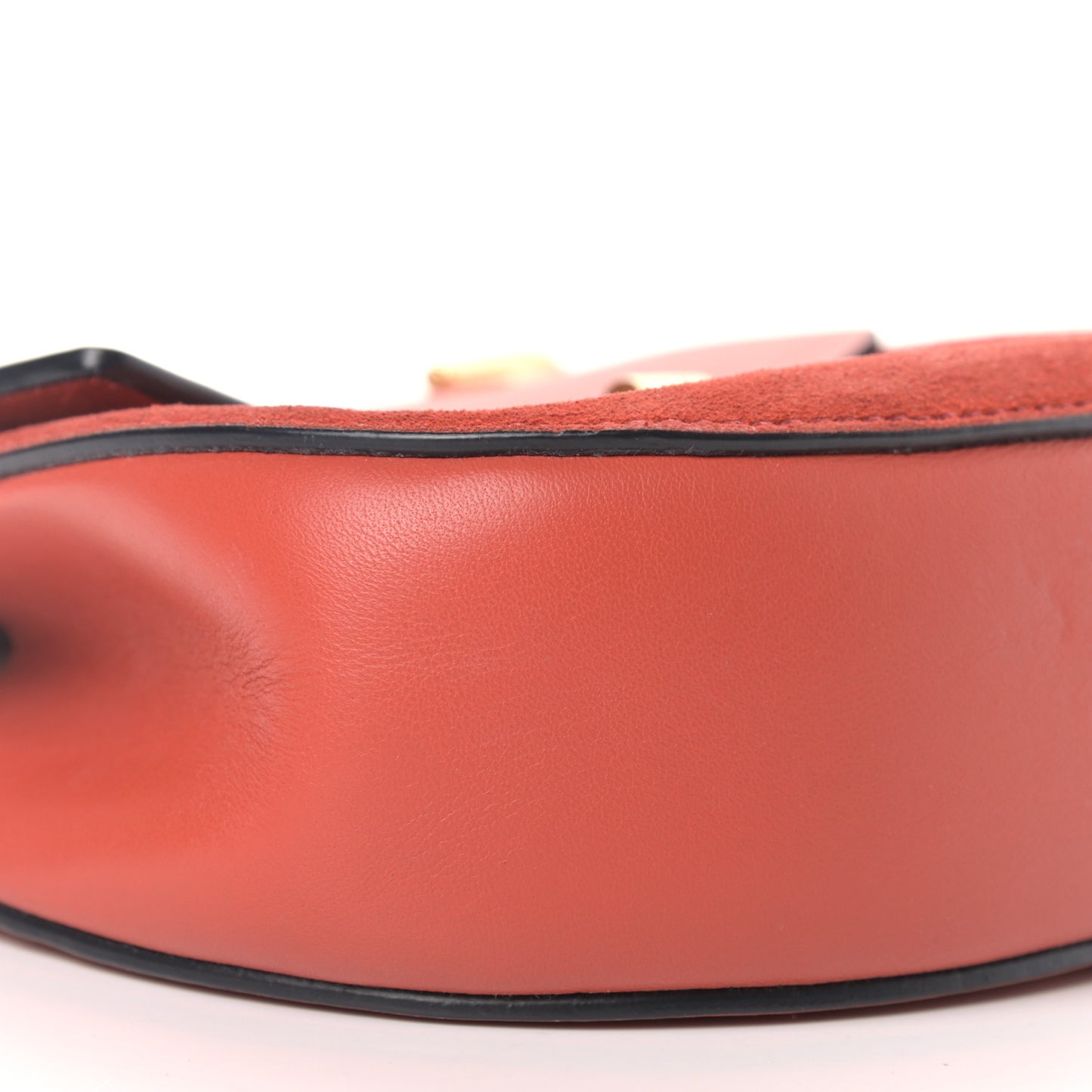 Suede Smooth Calfskin Drew Shoulder Bag Poppy