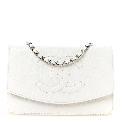 Chanel Caviar Timeless CC Wallet on Chain WOC White 1 of 11