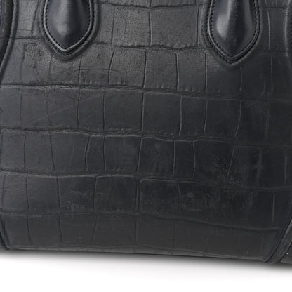 Celine Crocodile Embossed Nubuck Medium Phantom Luggage Navy Blue 14 of 14