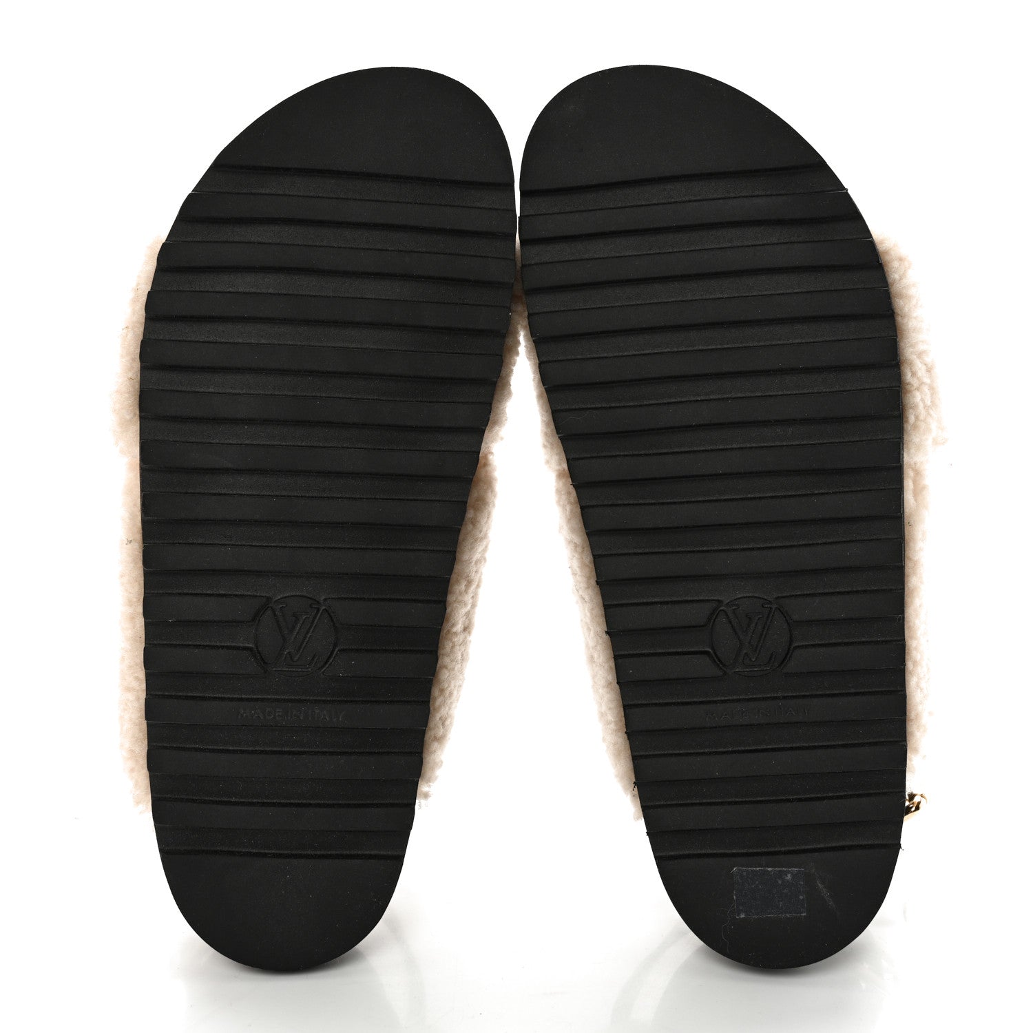Louis Vuitton Shearling Paseo Sandals 37 Black 5 of 10