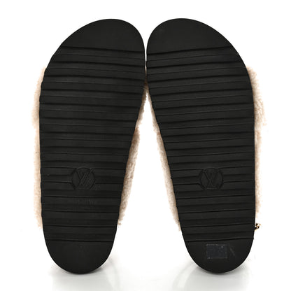 Louis Vuitton Shearling Paseo Sandals 37 Black 5 of 10