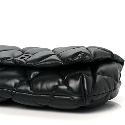 Balenciaga Nappa Calfskin Quilted Touch B Clutch Bag Black 9 of 9