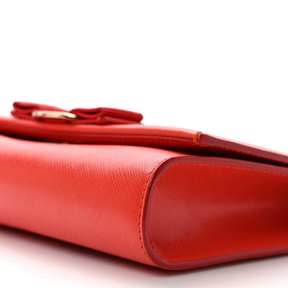 Salvatore Ferragamo Hammered Calfskin Mini Miss Vara Bow Chain Bag Red 8 of 8