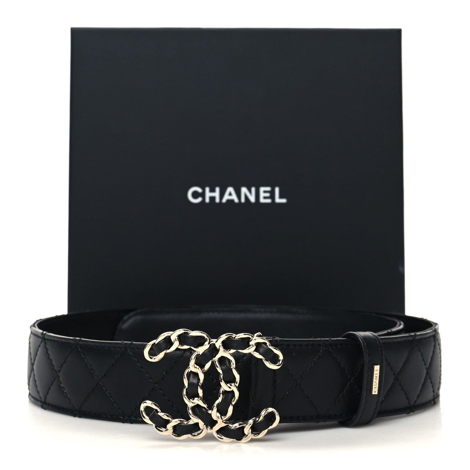 Chanel Lambskin Quilted CC Chain Belt 75/30 Black 8 of 8