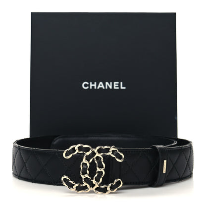 Chanel Lambskin Quilted CC Chain Belt 75/30 Black 8 of 8