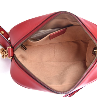Gucci Calfskin Matelasse Mini GG Marmont Chain Shoulder Bag Hibiscus Red 5 of 10