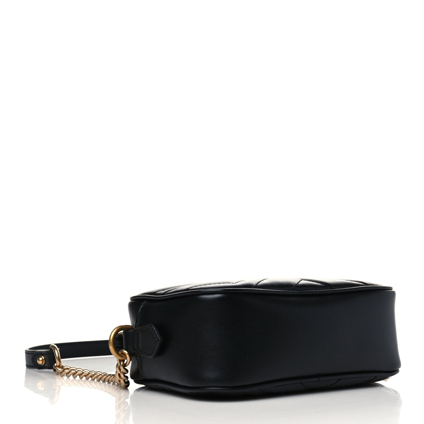 Calfskin Matelasse Mini GG Marmont Chain Shoulder Bag Black