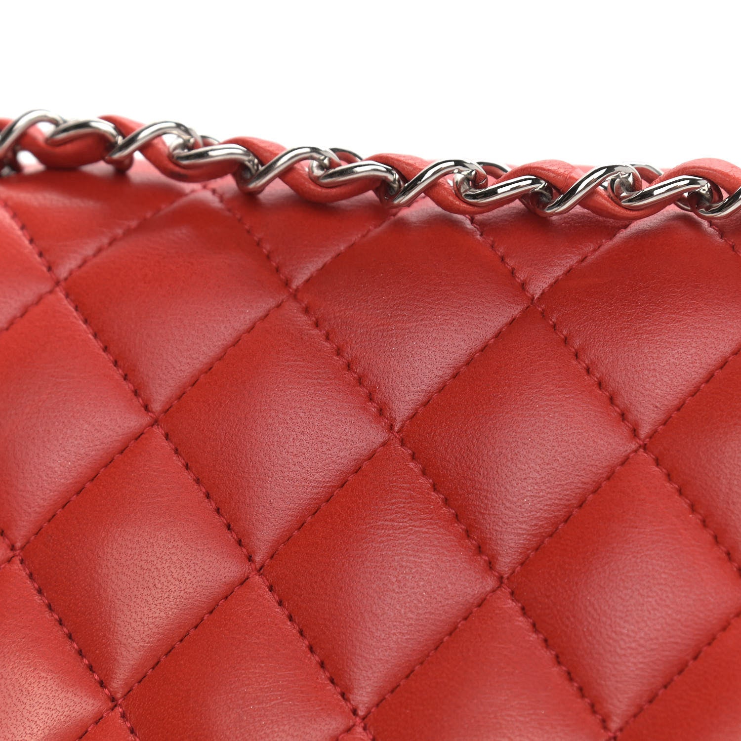 Chanel Lambskin Quilted Medium Double Flap Red 11 of 11