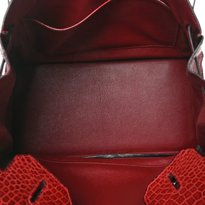 Hermes Matte Porosus Crocodile Birkin 35 Rouge H 5 of 10