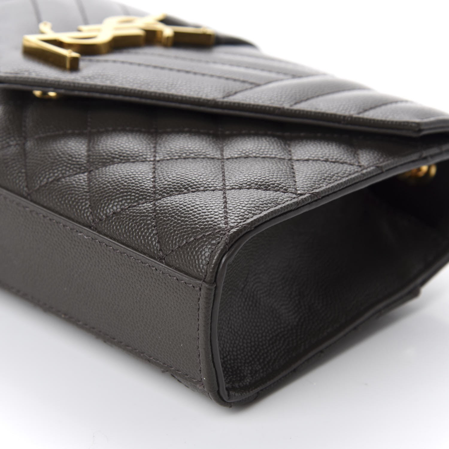 Saint Laurent Grain De Poudre Textured Mixed Matelasse Triquilt Small Monogram Satchel Pebble 7 of 10