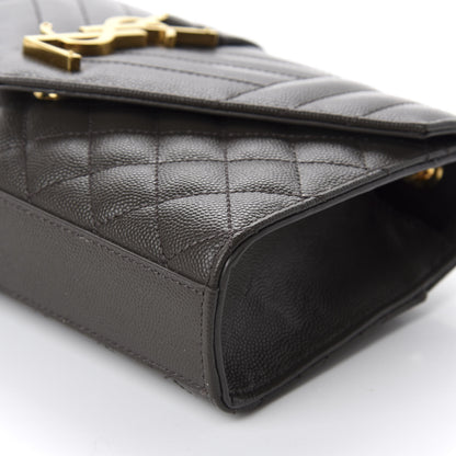 Saint Laurent Grain De Poudre Textured Mixed Matelasse Triquilt Small Monogram Satchel Pebble 7 of 10