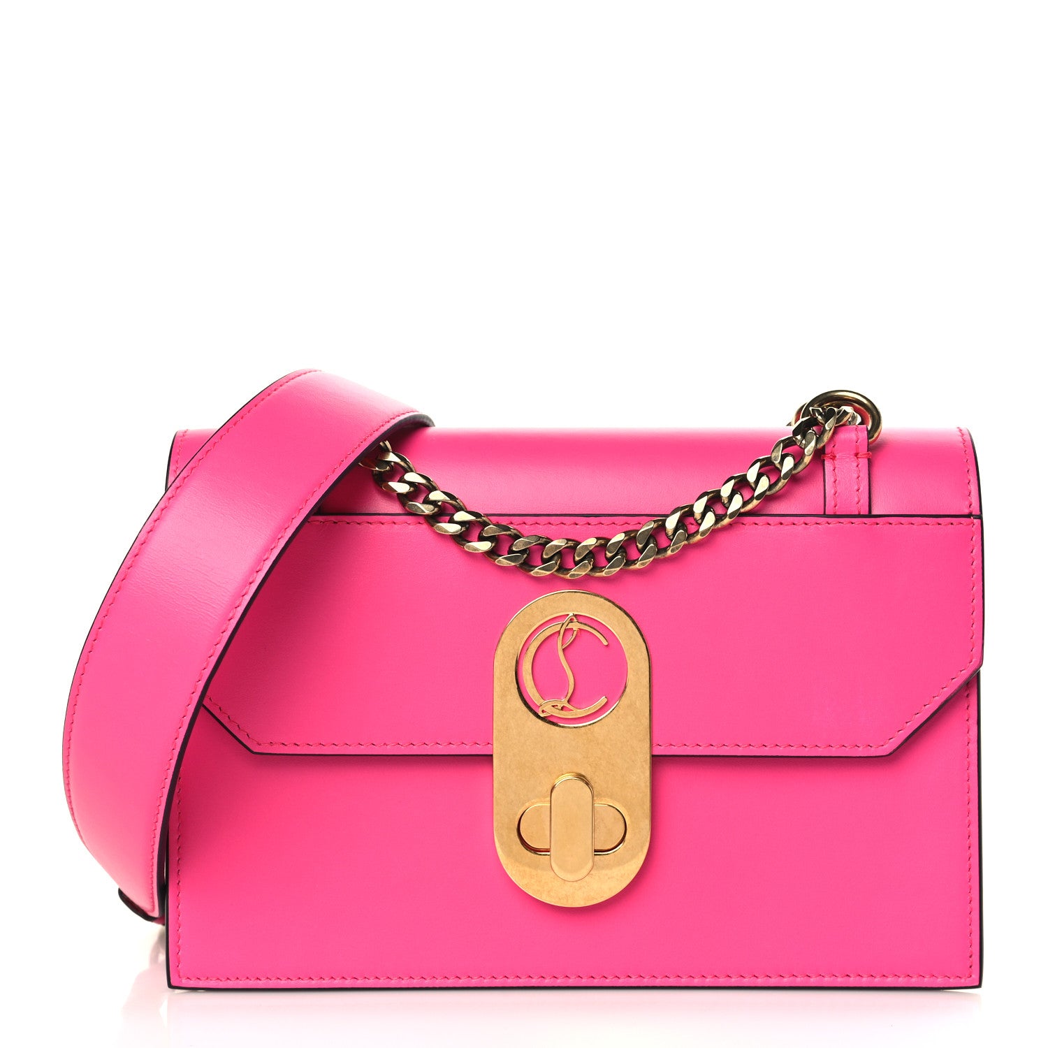 Christian Louboutin Calfskin Small Elisa Shoulder Bag Hot Pink 1 of 9