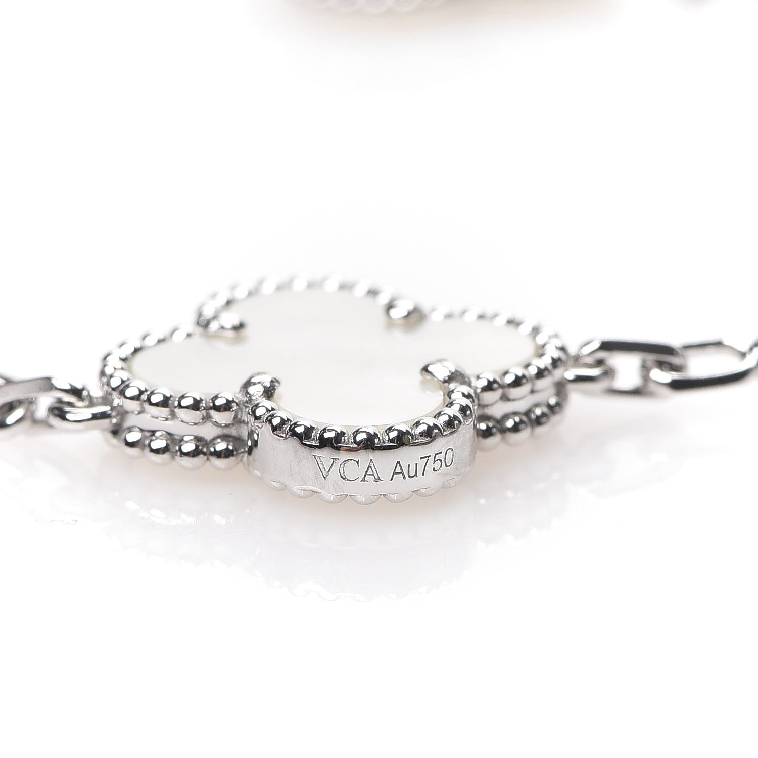 Van Cleef & Arpels 18K White Gold Mother of Pearl 10 Motifs Vintage Alhambra Necklace 4 of 6