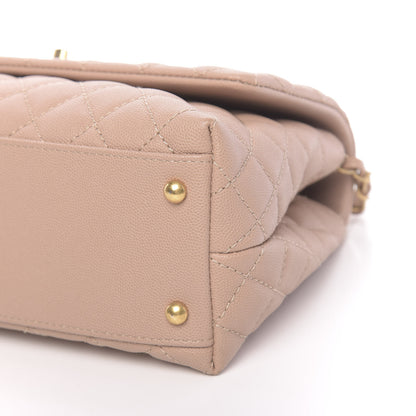 Chanel Caviar Quilted Small Coco Handle Flap Light Beige 6 of 10