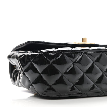 Chanel Patent Enamel Quilted Small Coco Hearts Square Flap Black 9 of 10
