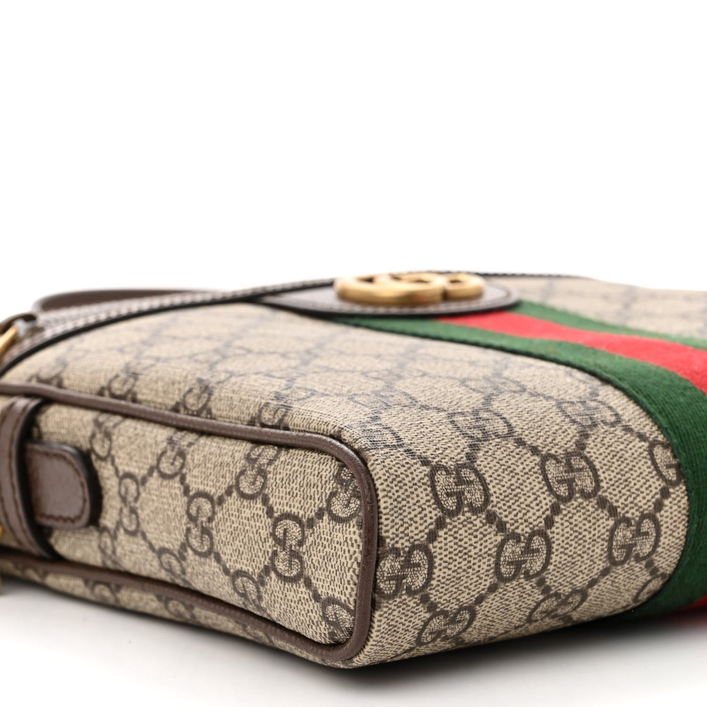 GG Supreme Monogram Web Small Ophidia Messenger Bag Brown