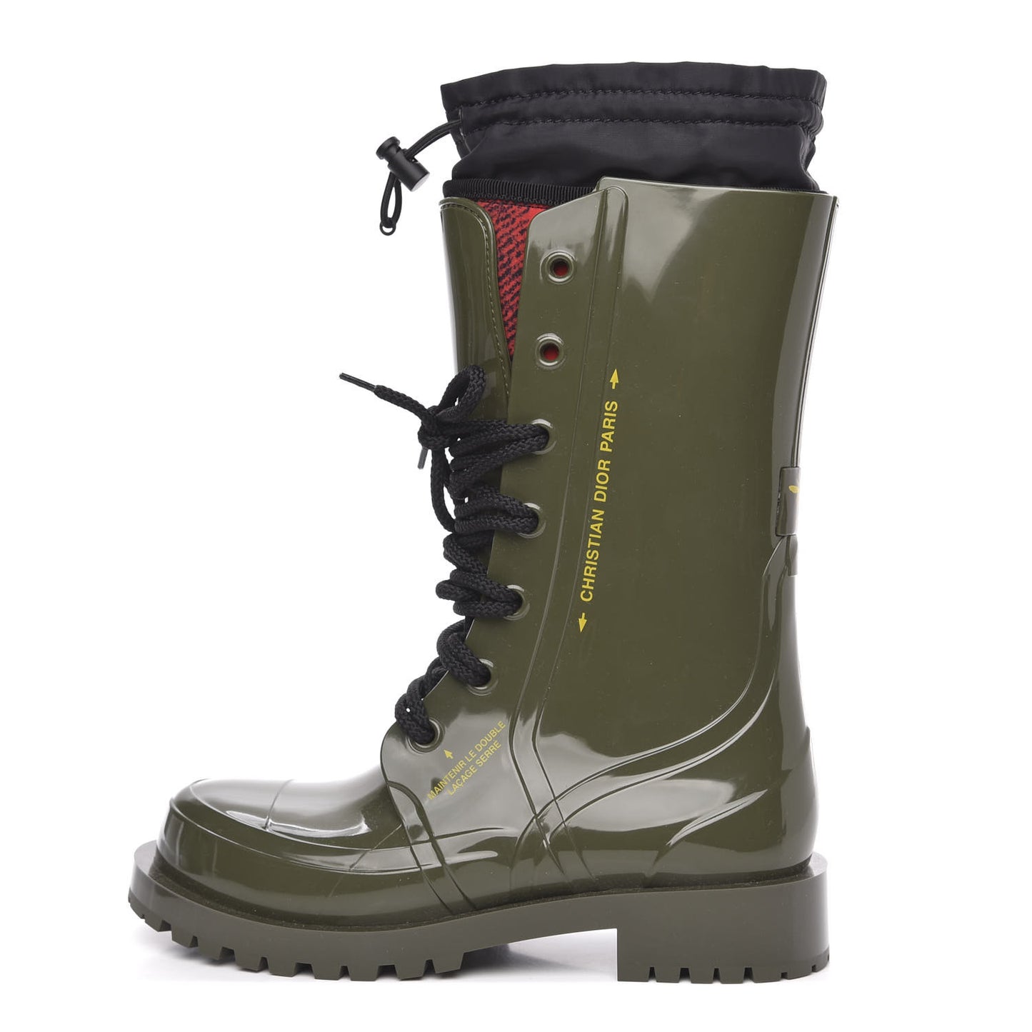 Shiny Rubber Diorcamp Low Boots 35 Military