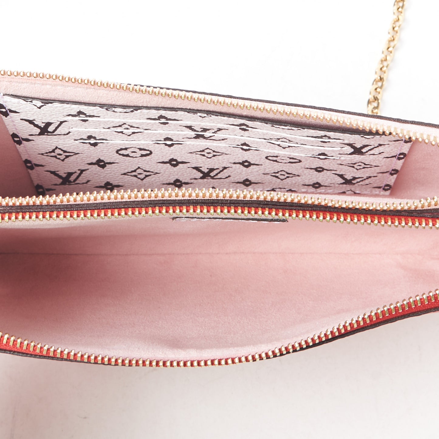 Monogram Giant Double Zip Pochette Rouge