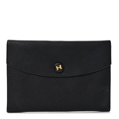 Hermes Taurillon Clemence Pochette Rio Black 1 of 7
