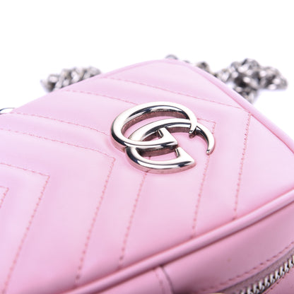 Gucci Calfskin Matelasse Mini GG Marmont Crossbody Bag Wild Rose 10 of 13