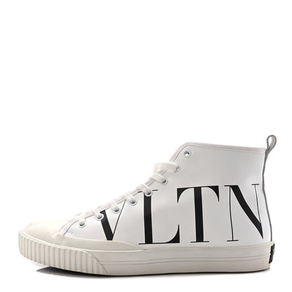 Valentino Garavani Calfskin VLTN High Top Sneakers 41.5 White 1 of 9