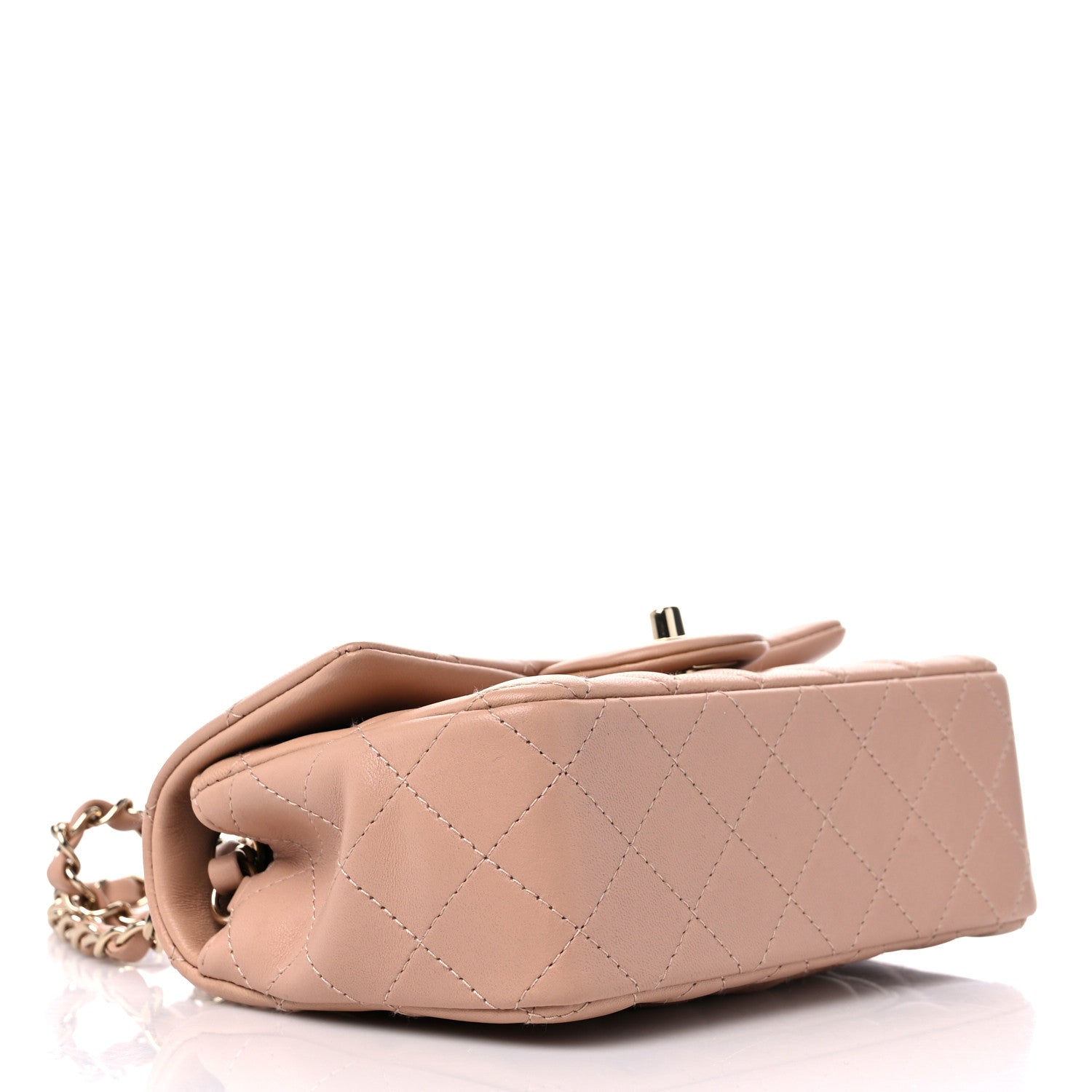 Chanel Lambskin Quilted Mini Rectangular Flap Beige 4 of 11