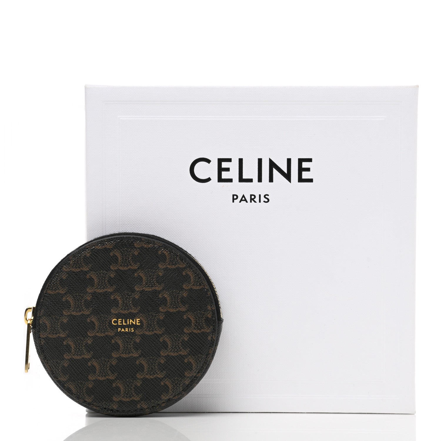 Celine Triomphe Canvas Round Zip Coin Purse 8 of 8