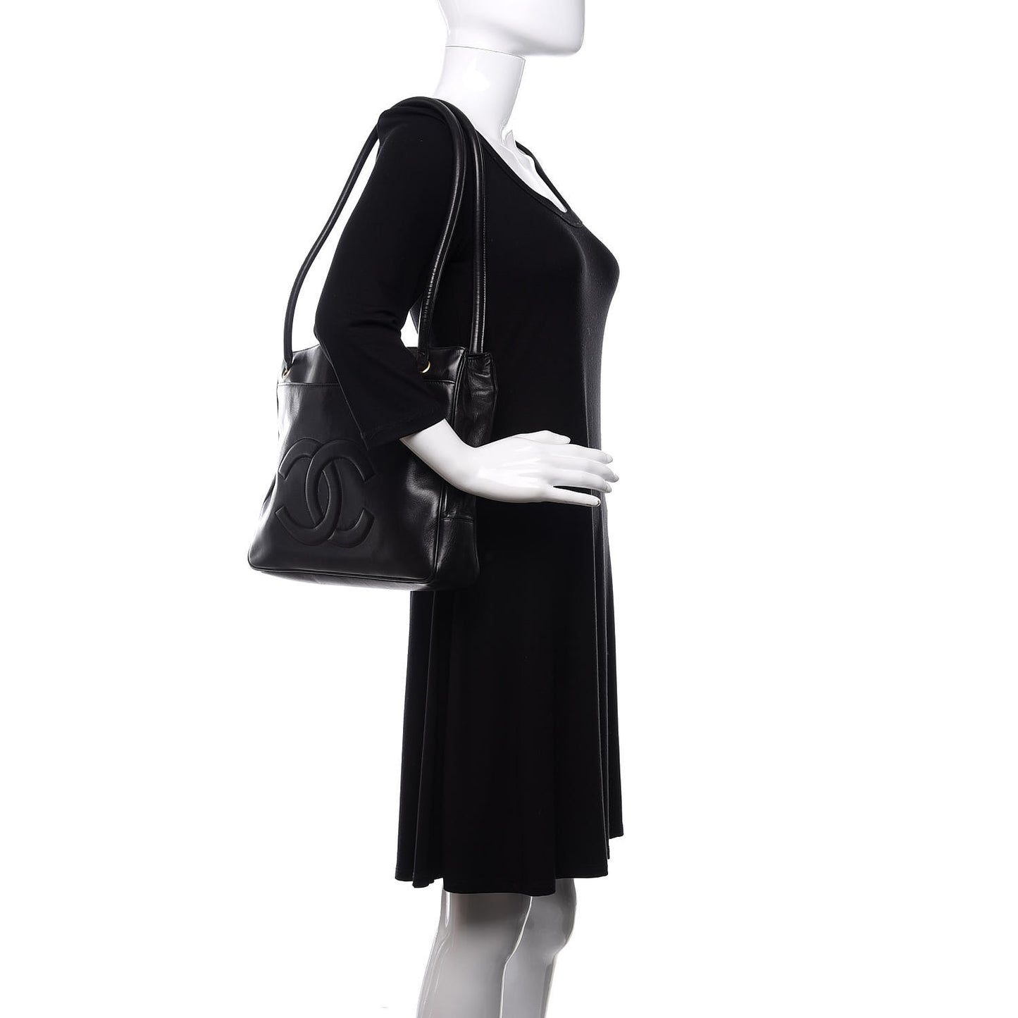 Lambskin CC Shoulder Bag Black