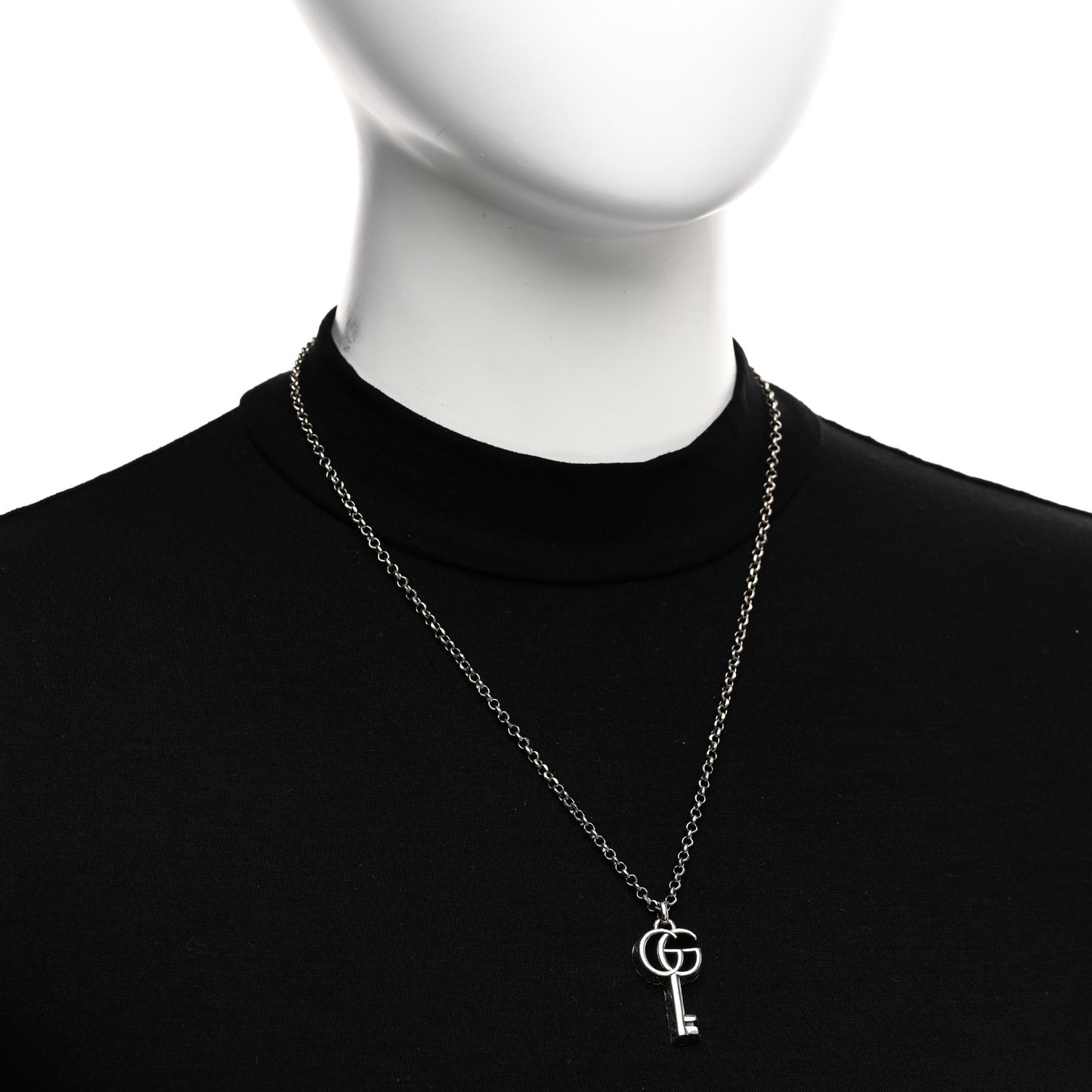 Sterling Silver Double G Key Pendant Necklace
