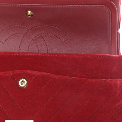 Chanel Velvet Chevron Quilted 2.55 Reissue 225 Flap Red 12 of 15