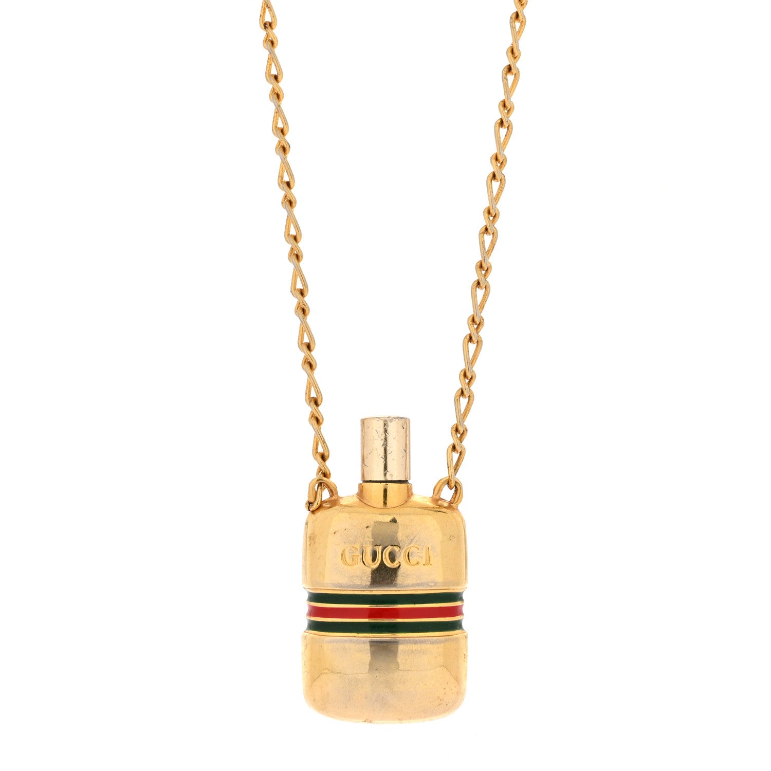 Gucci Metal Enamel Bottle Pendant Necklace 4 of 6
