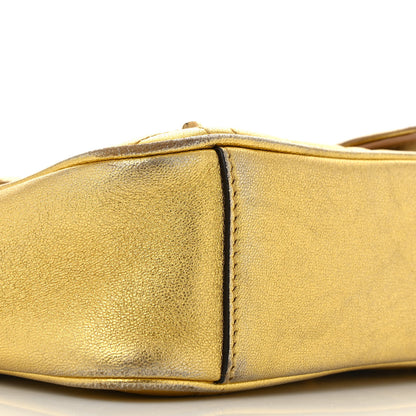 Gucci Metallic Calfskin Matelasse Studded Mini Pearly GG Marmont Shoulder Bag Gold 9 of 13