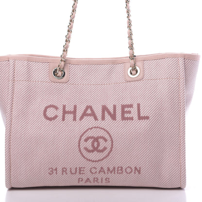 Chanel Mixed Fibers Calfskin Small Deauville Tote Rose Pink 8 of 10