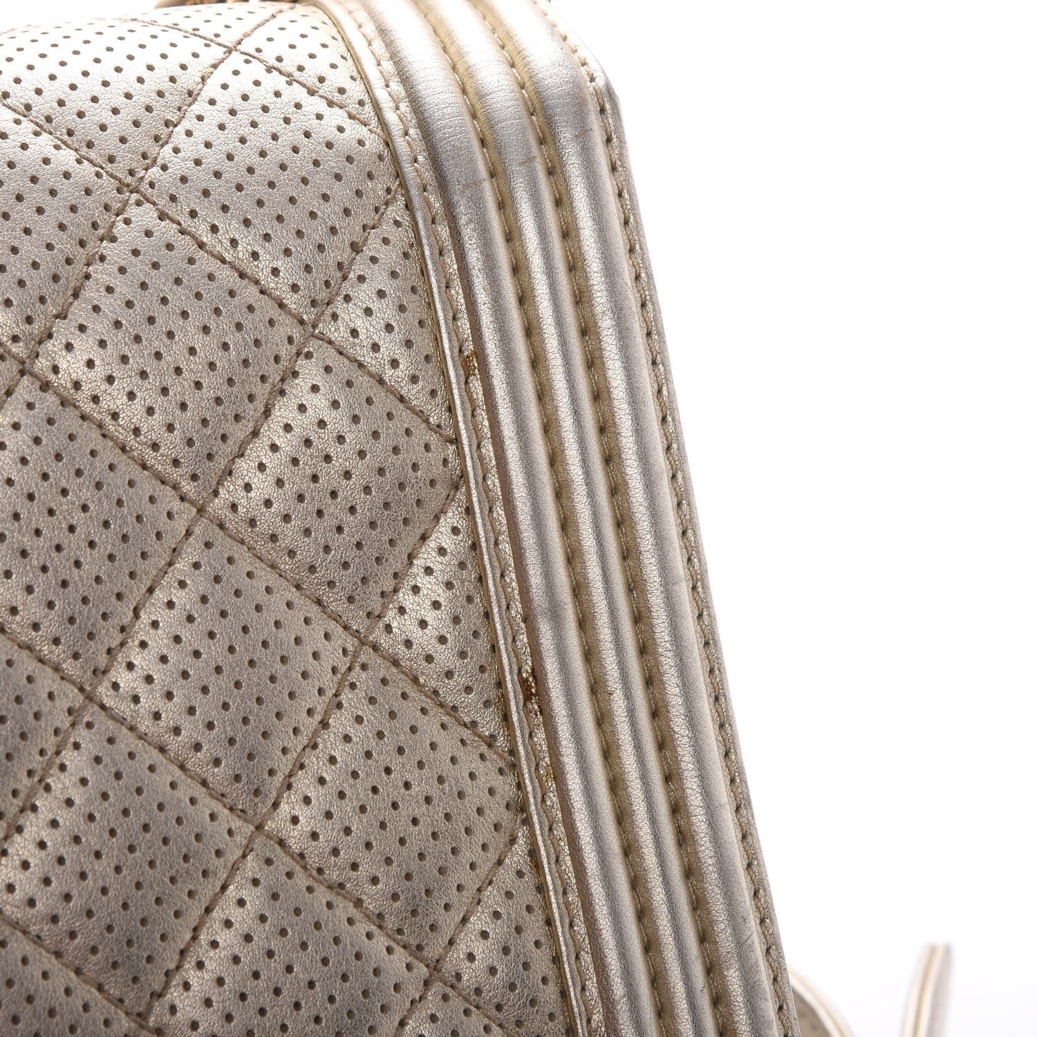 Chanel Lambskin Perforated Quilted New Medium Boy Flap Gold 15 of 22