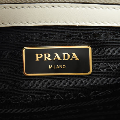 Prada Saffiano Soft Calfskin Small Zippered Tote White 7 of 9